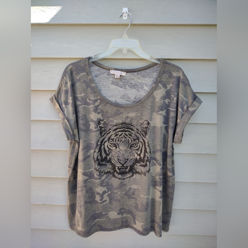 Camouflage and tiger shirt